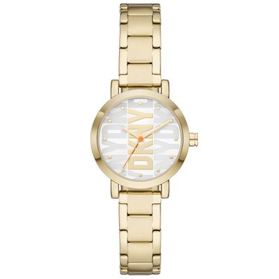 DKNY NY6647 Horloge Soho staal goudkleurig-wit 28 mm