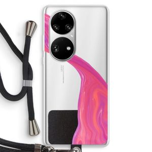 Paarse stroom: Huawei P50 Pro Transparant Hoesje met koord