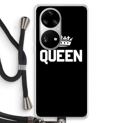 Queen zwart: Huawei P50 Pro Transparant Hoesje met koord