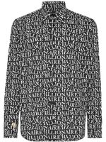 Billionaire chemise en coton stretch à logo imprimé - Noir
