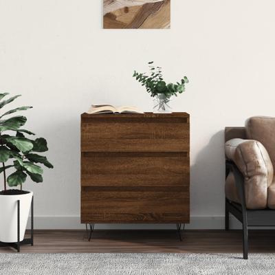 Dressoir 60x35x70 cm bewerkt hout bruin eikenkleur