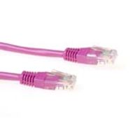 ACT Roze 0,5 meter U/UTP CAT5E patchkabel met RJ45 connectoren