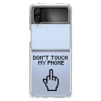 Samsung Galaxy Z Flip 4 Silicone-hoesje Finger Don't Touch My Phone
