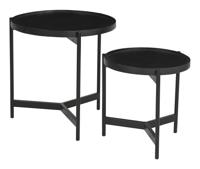 Artistiq Ronde Bijzettafel 'Davona' Mangohout, Set van 2 stuks