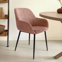 Kave Home Eetkamerstoel 'Konna' Rib, kleur Roze