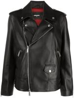 DSQUARED2 veste de moto en cuir - Noir