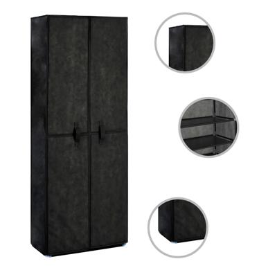 Schoenenkast 60x30x166 cm stof zwart