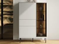Vitrinekast EMPIRO 3 deuren 1 lade kasjmier met led Vitrinekast EMPIRO 3 deuren 1 lade kasjmier met led