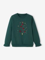 Sweat kerstsweater voor meisjesS dennen - thumbnail