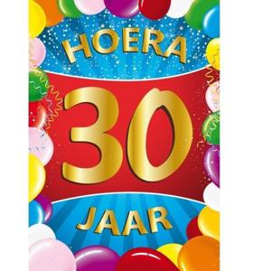 30 jaar verjaardag versiering poster - 59 x 84 cm - leeftijd feestartikelen