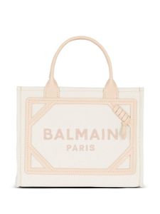 Balmain petit sac cabas B-Army en toile - Tons neutres