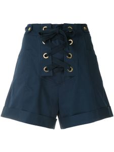 Isolda short lacé à taille haute - Bleu