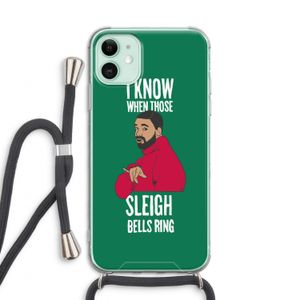 Sleigh Bells Ring: iPhone 11 Transparant Hoesje met koord