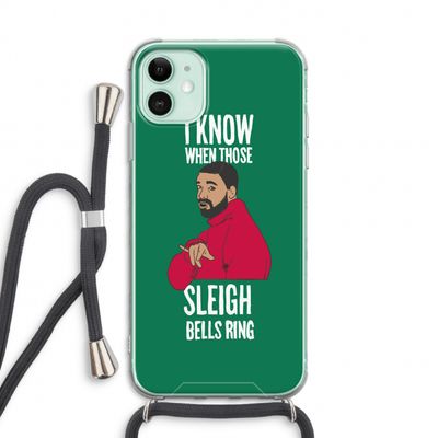 Sleigh Bells Ring: iPhone 11 Transparant Hoesje met koord
