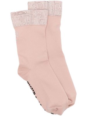 Wolford x Sergio Rossi chaussettes à ornements en cristal - Rose