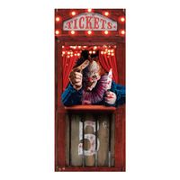 Fiestas Horror deur scenesetter/deurposter - Horrorclown/circus - Halloween thema versiering - 180 x 80 cm   - - thumbnail