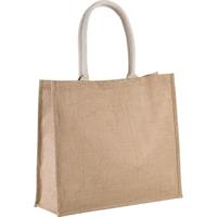 Jute boodschappen strandtas - beige - 42 x 36 cm - Strandartikelen beach bags/shoppers Jute boodschappen strandtas - beige - 42 x 36 cm - Strandartikelen beach bags/shoppers