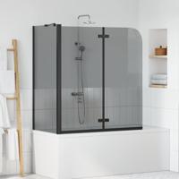 VidaXL Douche omhulsel zwart 120 x 68 x 130 cm esg-glas en aluminium