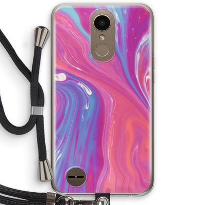 Paarse stroom: LG K10 (2017) Transparant Hoesje met koord