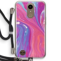 Paarse stroom: LG K10 (2017) Transparant Hoesje met koord