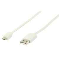Valueline 1m, USB 2.0 A - Micro B USB-kabel USB A Micro-USB B Wit - thumbnail