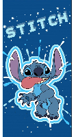 Stitch strandlaken funny 70 x 140 cm - Polyester - blauw