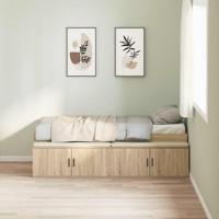 Opbergbedframe Sonoma eiken 100 x 200 cm Bewerkt hout