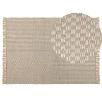 Beliani ADABAG - Laagpolig-Beige-Katoen, Jute