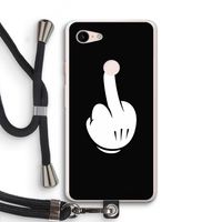 Middle finger black: Pixel 3 XL Transparant Hoesje met koord