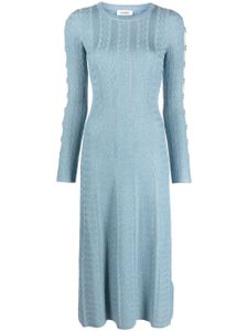 SANDRO robe nervurée à design métallisé - Bleu