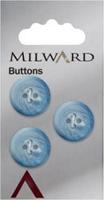 Milward Marmer Knoop Mat Blauw 17mm (3 stuks)