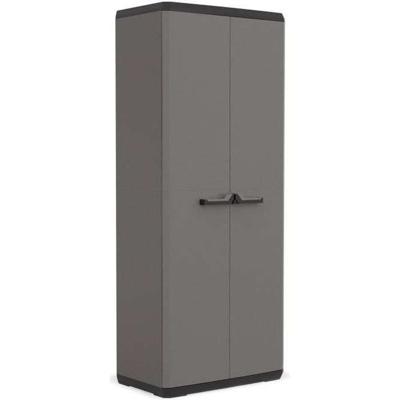 KIS Più hoge opbergkast - 68 x 39 x 166 cm - antraciet grijs en zwart
