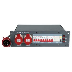 Showtec PS-32.2 Krachtstroomverdeler, 5-pins CEE 32A - 6 x Schuko / 2 x 5-pins CEE 16A / 5-pins CEE 32A