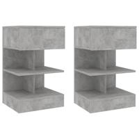 Nachtkastjes 2 st 40x35x65 cm spaanplaat betongrijs