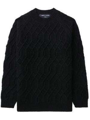 Comme des Garçons Homme pull en laine à motif géométrique - Noir