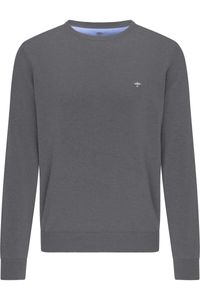 Fynch-Hatton Casual Fit Trui ronde halsgrijs, Effen