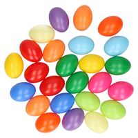 25x stuks plastic eitjes gekleurd 6 cm decoratie/versiering   - - thumbnail