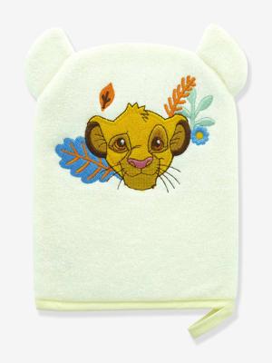 Leuk Disney® washandje geborduurd met het hoofd van Simba pastelgeel