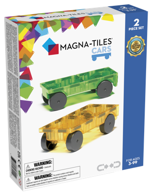 MagnaTiles cars 2 piece groen en geel uitbreidingsset