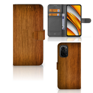 Poco F3 | Xiaomi Mi 11i Book Style Case Donker Hout