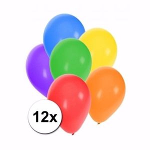 Mix ballonnen gekleurd 12 stuks