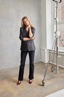 Helena Hart Broek Flair Denim 7620 Flared Black