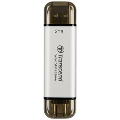 Transcend ESD310S 2 TB Externe SSD harde schijf USB-A 3.2 Gen 2, USB-C Zilver TS2TESD310S