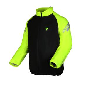 MODEKA Flex Dry Jacket, Motorregenjas, Zwart Fluo Geel