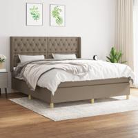 Boxspring met matras stof taupe 160x200 cm