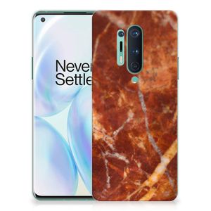 OnePlus 8 Pro TPU Siliconen Hoesje Marmer Bruin