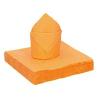 25x stuks feest servetten oranje - 40 x 40 cm - papier - thumbnail