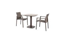 Cortina diningset met Manolo tafel terre printed keramiek 75 x 75 cm Taste - Taste