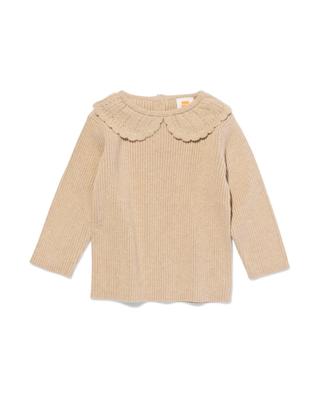 HEMA Babytrui gebreid met kraag zand (zand)