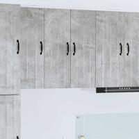 Keukenkast aan de muur Beton Grijs 30 x 31 x 80 cm Bewerkt hout Keukenkast aan de muur Beton Grijs 30 x 31 x 80 cm Bewerkt hout